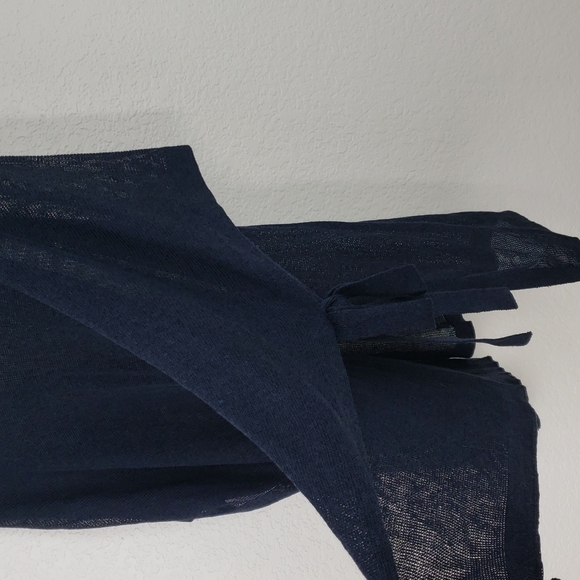 J.jill linen blend knit cover up tunic side ties navy blue one size - Picture 9 of 9